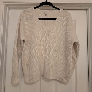 Lucky Brand Cream Cropped Sweater, Size Large